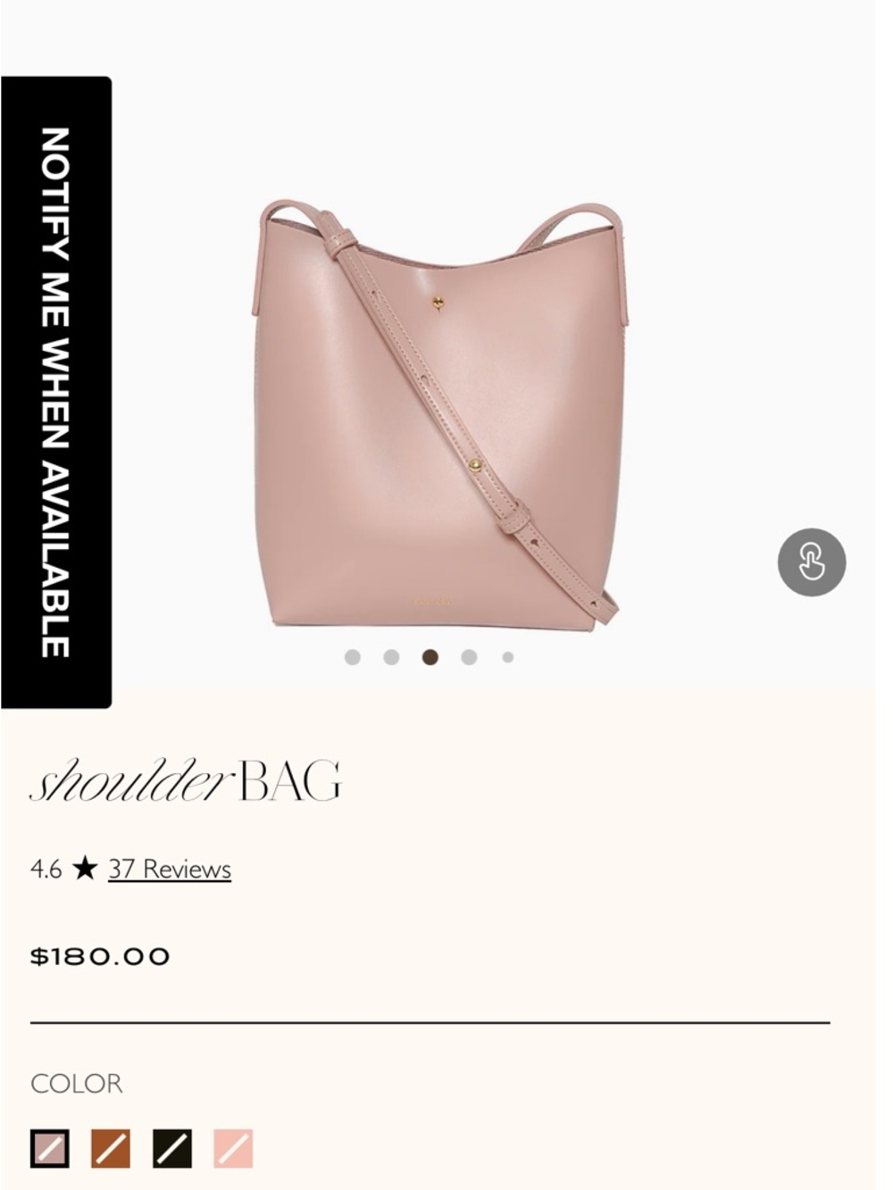 Samara Pink Vegan Leather Shoulder Bag
